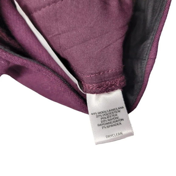 LOFT Purple Wool Blend Marisa Trousers - Picture 6 of 6